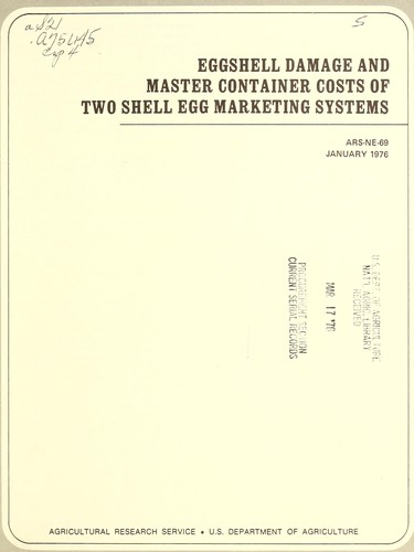 Cover for Eggshell damage and master container costs of two shell egg marketing systems