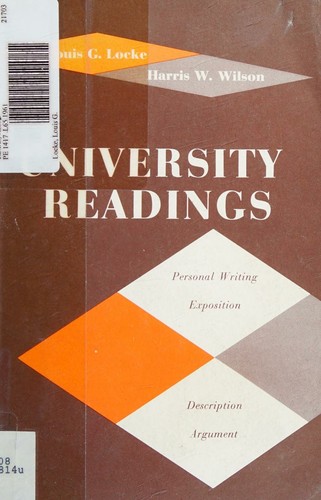 Cover for University readings