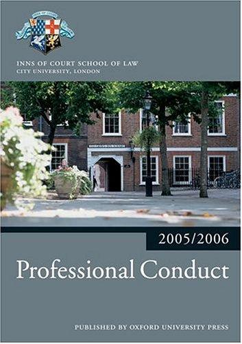 Cover for Professional Conduct (Blackstone Bar Manual)