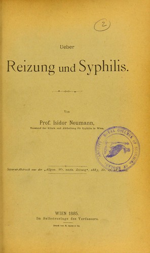 Cover for Ueber Reizung und Syphilis