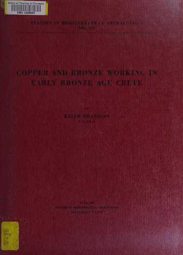 Cover for Copper and bronze working in early bronze age Crete.