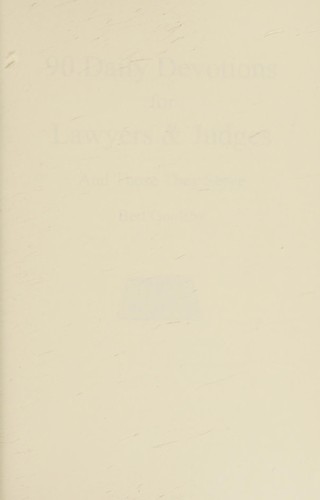 Cover for 90 Daily Devotions for Lawyers and Judges