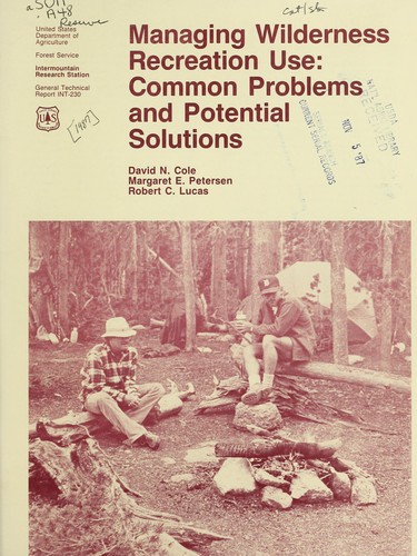 Cover for Managing wilderness recreation use