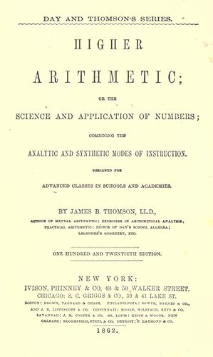 Cover for Higher arithmetic, or, The science and application of numbers