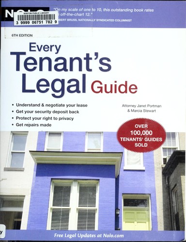 Cover for Every tenant's legal guide