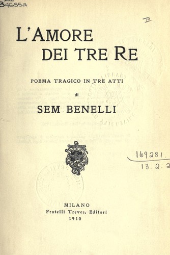 Cover for Lamore dei tre re