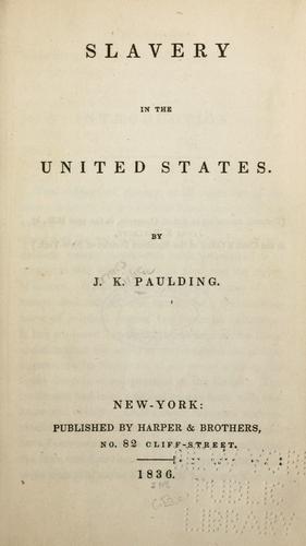 Cover for Slavery in the United States.