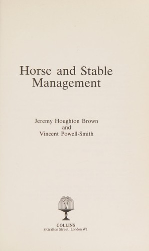 Cover for Horse Stable Management