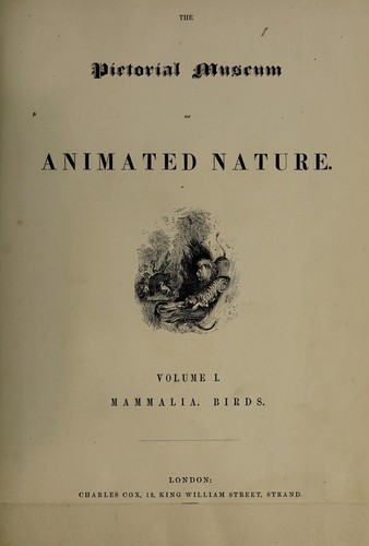 Cover for The pictorial museum of animated nature