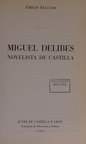 Cover for Miguel Delibes