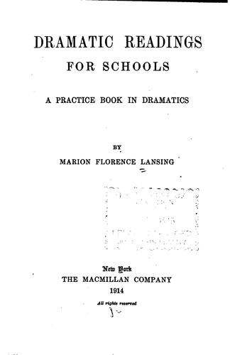 Cover for Dramatic Readings for Schools: A Practice Book in Dramatics