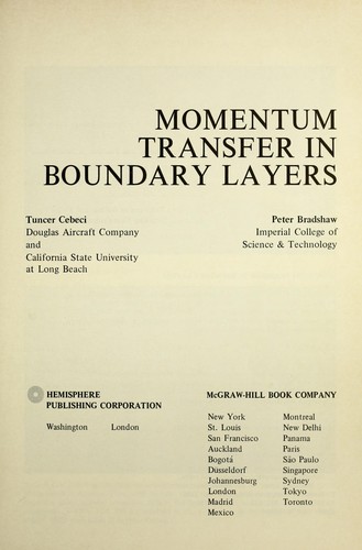 Cover for Momentum transfer in boundary layers