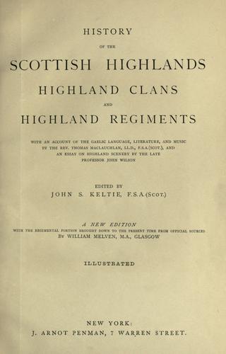 Cover for History of the Scottish Highlands