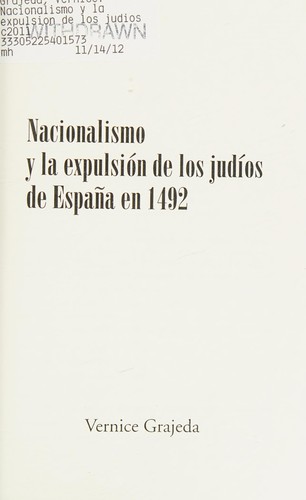 Cover for Nacionalismo y la expulsion de los judíos de España en 1492