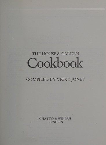 Cover for The House and Garden cookbook