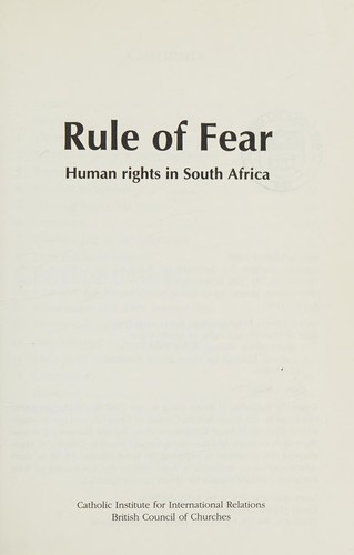 Cover for Rule of fear