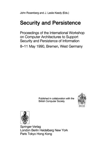 Cover for Security and Persistence
