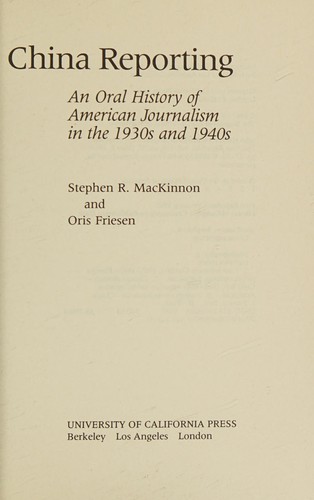 Cover for China reporting