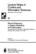 Cover for Recent advances in system modelling and optimization