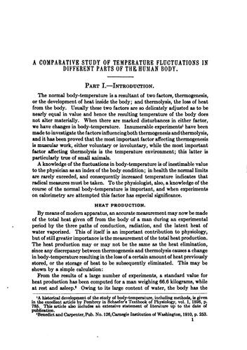 Cover for A comparative study of temperature fluctuations in different parts of the human body