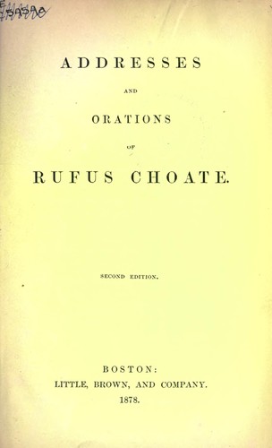 Cover for Addresses and orations