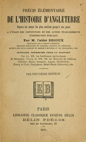 Cover for Précis élémentaire de l'histoire d'Angleterre