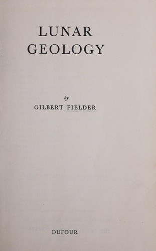 Cover for Lunar geology.