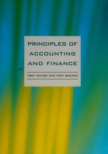 Cover for Principles of accounting and finance