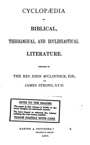 Cover for Cyclopaedia of Biblical, Theological, and Ecclesiastical Literature
