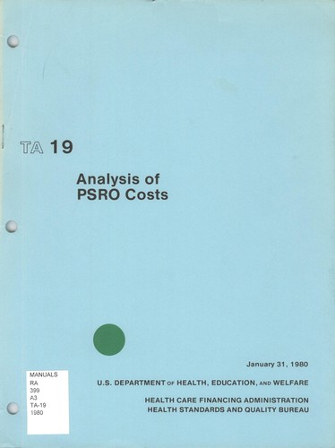 Cover for Analysis of PSRO review costs