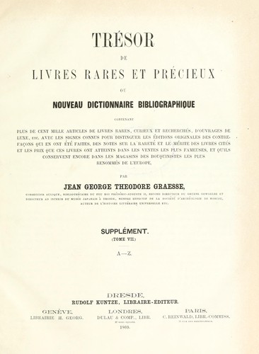 Cover for Trésor de livres rares et précieux
