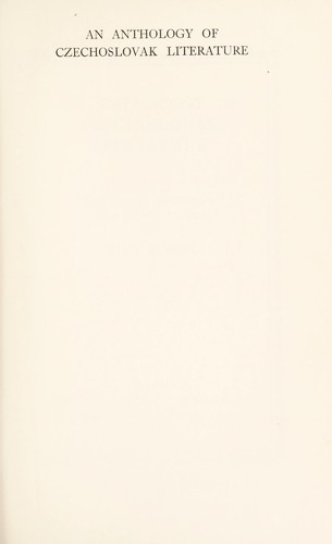 Cover for An anthology of Czechoslovak literature