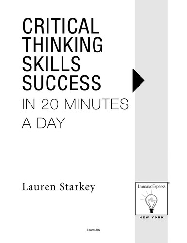 Cover for Critical thinking skills success in 20 minutes a day
