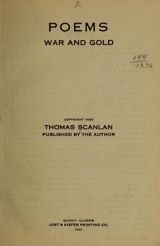 Cover for Poems, war and gold