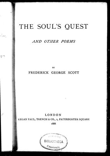 Cover for The soul's quest and other poems