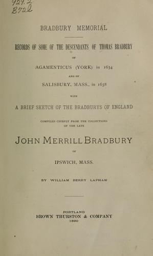 Cover for Bradbury memorial