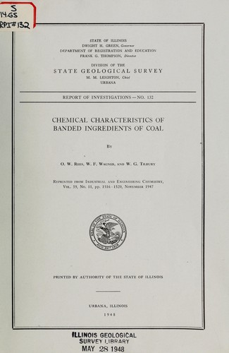 Cover for Chemical characteristics of banded ingredients of coal