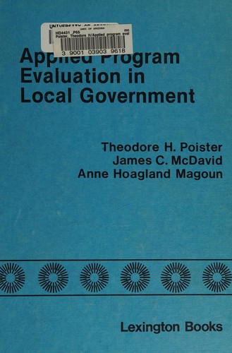 Cover for Applied program evaluation in local government