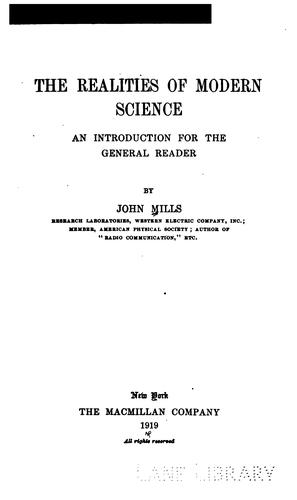 Cover for The realities of modern science