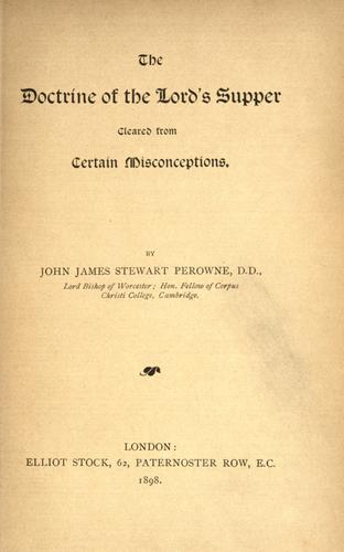 Cover for The doctrine of the Lord's Supper.