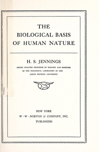 Cover for The biological basis of human nature