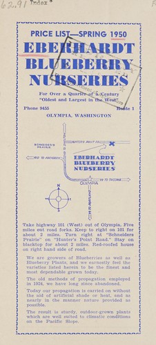Cover for Price list, spring 1950