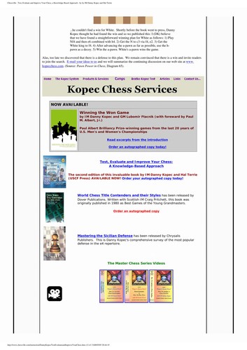 Cover for Test, Evaluate and Improve Your Chess