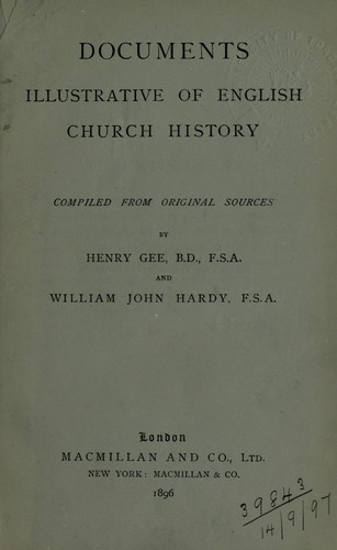 Cover for Documents illustrative of English church history