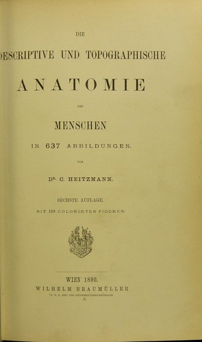 Cover for Die descriptive und topographische Anatomie des Menschen in 637 Abbildungen