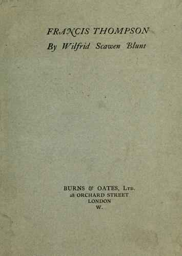 Cover for Francis Thompson