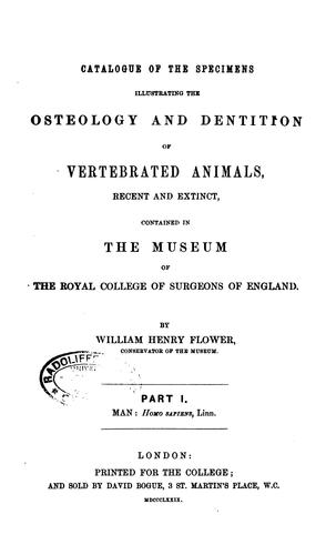 Cover for Catalogue of the Specimens Illustrating the Osteology and Dentition of Vertebrated Animals ...