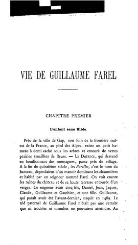 Cover for Vie de Guillaume Farel