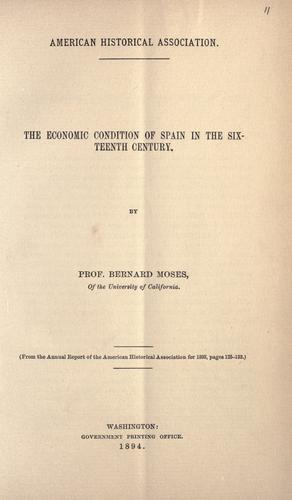 Cover for The economic condition of Spain in the sixteenth century