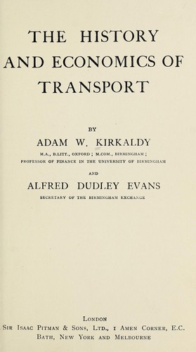 Cover for The history and economics of transport